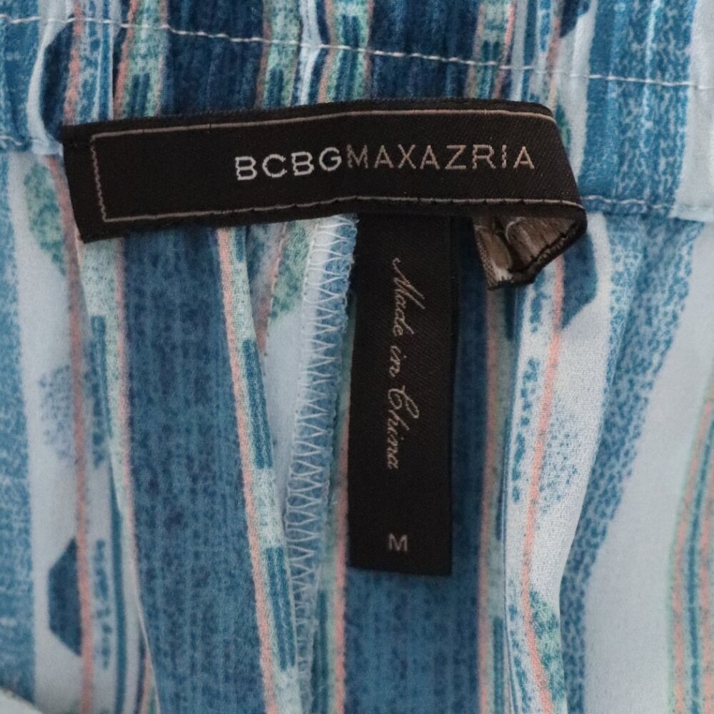 BCBG MaxAzria Cedric Ikat Vertical Striped Crop High Rise Summer Trouser Pants M - Picture 10 of 12